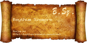 Beythum Szemere névjegykártya